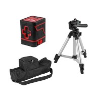 Нивелир лазерный Wortex LL 0210 X со штативом в кор. 2х110°, до 15 м, +/- 0.3 мм/м, зеленый (резьба 1/4", штатив 65 см в комплекте)