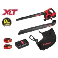 Аккум. воздуходувка WORTEX BB 2536-1 D в кор. ALL1 XLT SET БЕСЩЁТ.ДВИГ., 18В+18В, 2акб, 4 Ач, мак (36 В (2х18 В), макс.объем возд. потока 550 м куб/ч, функция пылесоса с мульчированием, БЕСЩЁТ. ДВ)